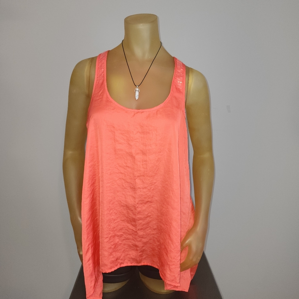 Womens ANNA Orange Tank Top Size S